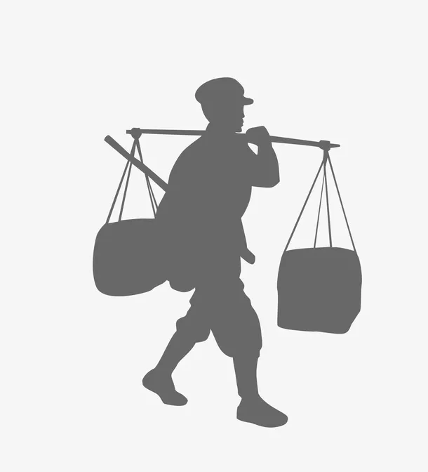挑担，挑担红军，红军长征，红军免抠标签元素