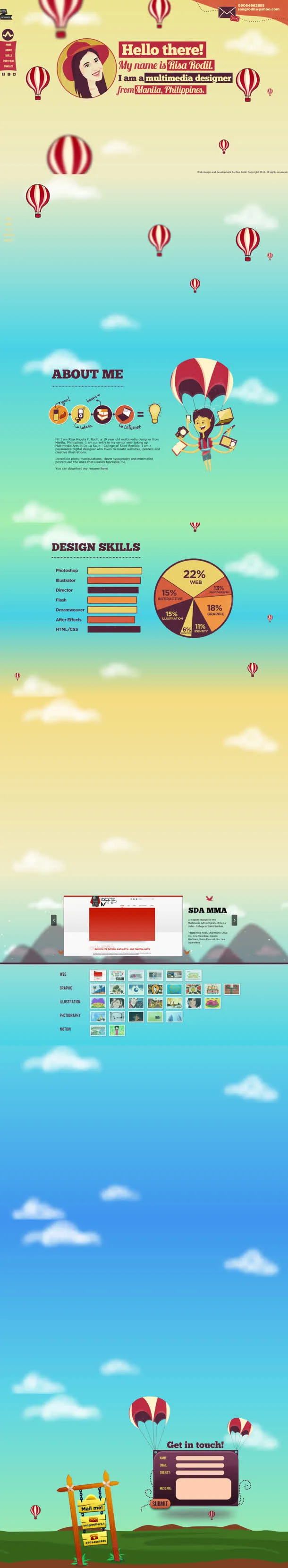 热气球美女英文海报免抠