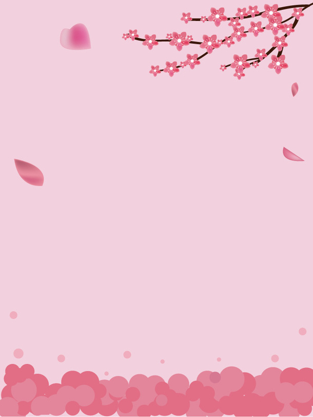 春天粉色樱花树背景免抠