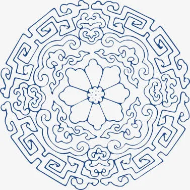 蓝色花纹免抠