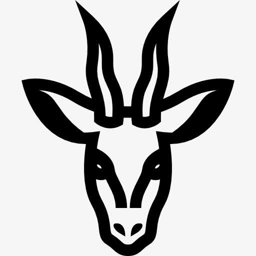 鹿头正面的轮廓图标免抠
