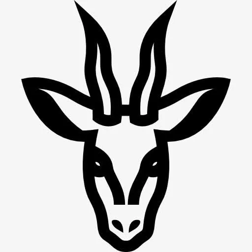 鹿头正面的轮廓图标免抠