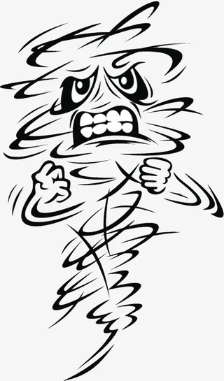 卡通气象急躁的龙卷风免扣免抠