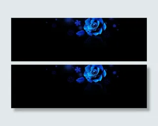 蓝色玫瑰花梦幻背景banner