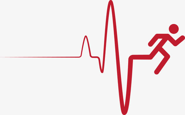 健康生活跑步健身线条免抠