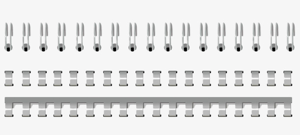手绘银色金属活页线圈免抠