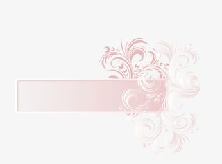 粉色花纹横幅免抠