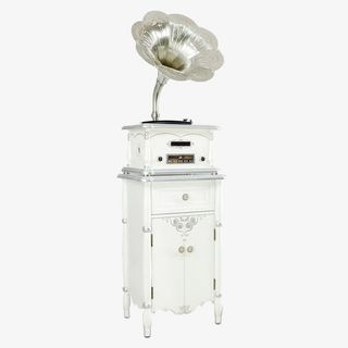 银色喇叭留音机免抠