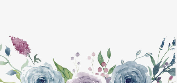 淡雅彩绘花卉免抠