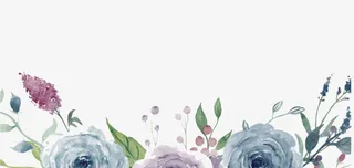 淡雅彩绘花卉免抠