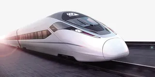 穿梭的高铁免抠