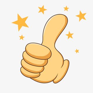 卡通大拇指星星点赞免抠