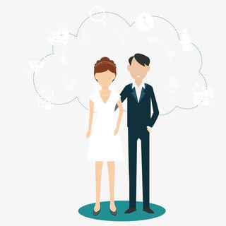 矢量结婚夫妻免抠