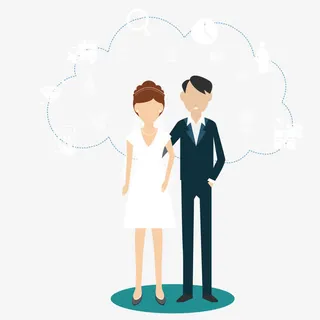 矢量结婚夫妻免抠