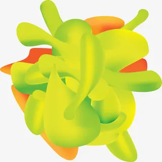 抽象绿色飘落的花瓣免抠