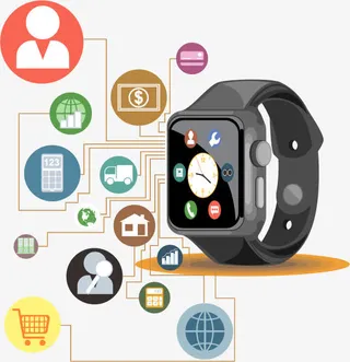 黑色智能手表免抠