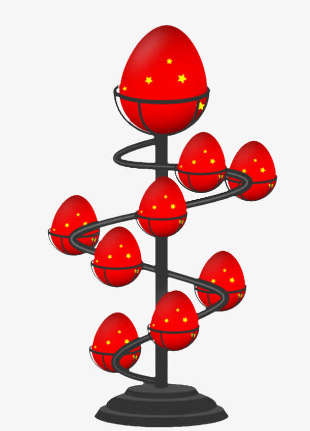 红色星星图案花灯免抠