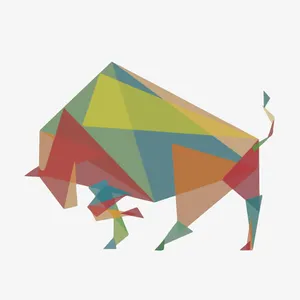 创意几何体牛图片素材png免抠