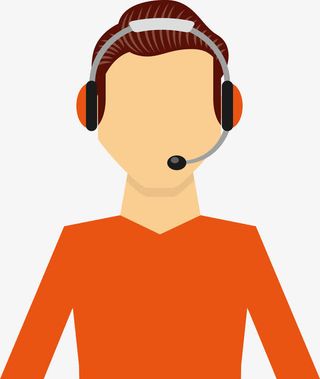 卡通男客服矢量人物图免抠