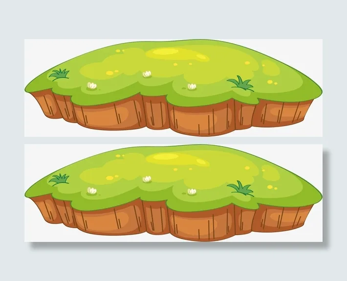 手绘绿色草地免抠
