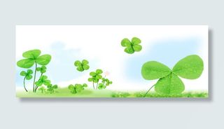 卡通四叶草背景