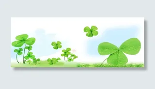 卡通四叶草背景