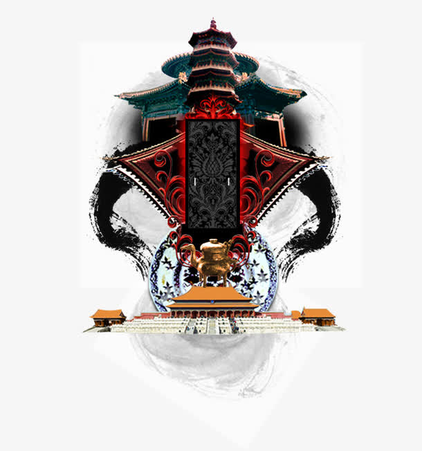 中国古建筑艺术性结合免抠