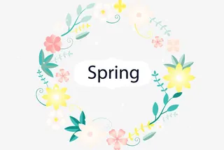 季节性的花叶纹理图案免抠