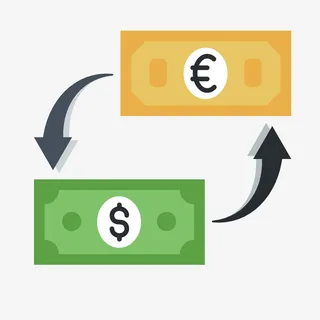 彩色纸币互换卡通元素免抠