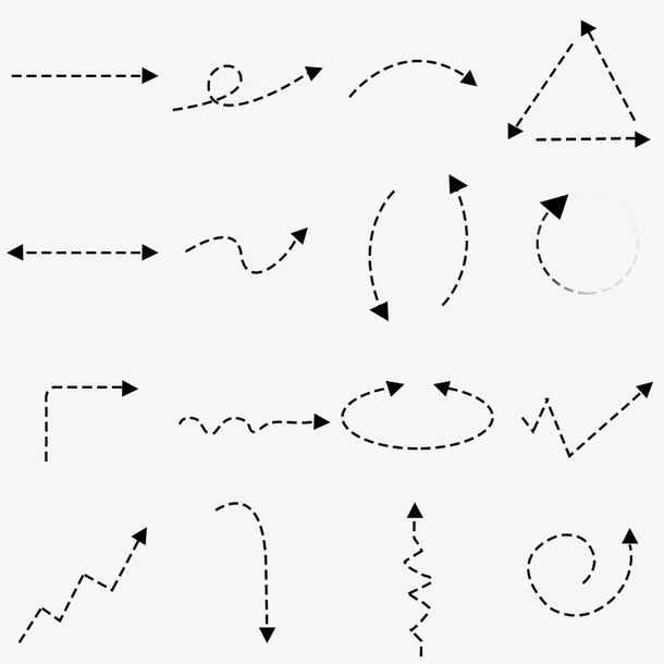 手绘线段箭头免抠