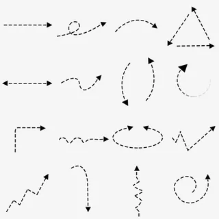 手绘线段箭头免抠