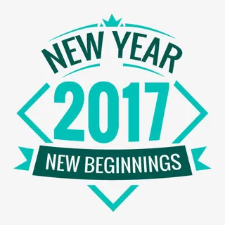 矢量2017新年标签免抠