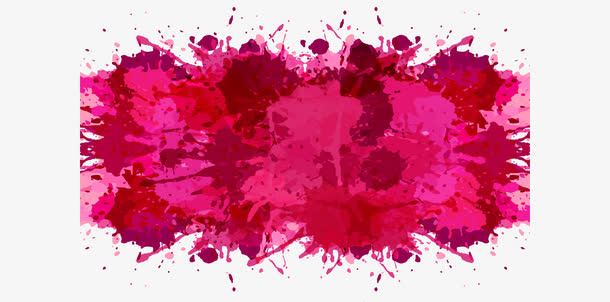枚红色水彩泼墨效果免抠