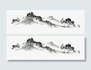 水墨山水免抠