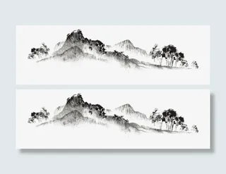水墨山水免抠