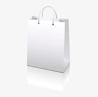 矢量立体拟真白色手袋免抠