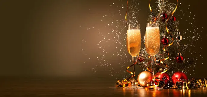 缤纷节日庆祝香槟酒背景