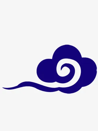 深蓝色的筋斗云图片免抠