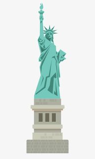 卡通手绘自由女神雕像免抠