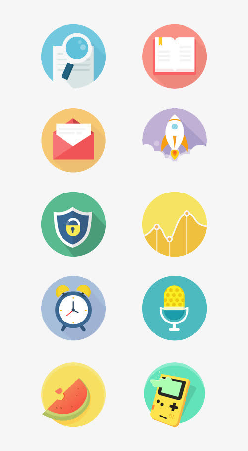 扁平化手机APP图标元素免抠