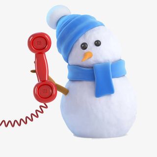 雪人拿电话免抠