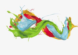 彩色水墨底纹免抠