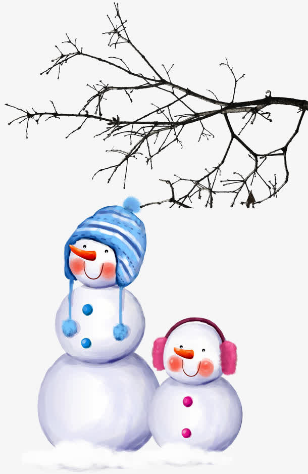 可爱的卡通雪人免抠