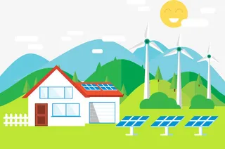 矢量图风力发电站免抠