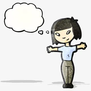 多彩伸开双手的女孩免抠