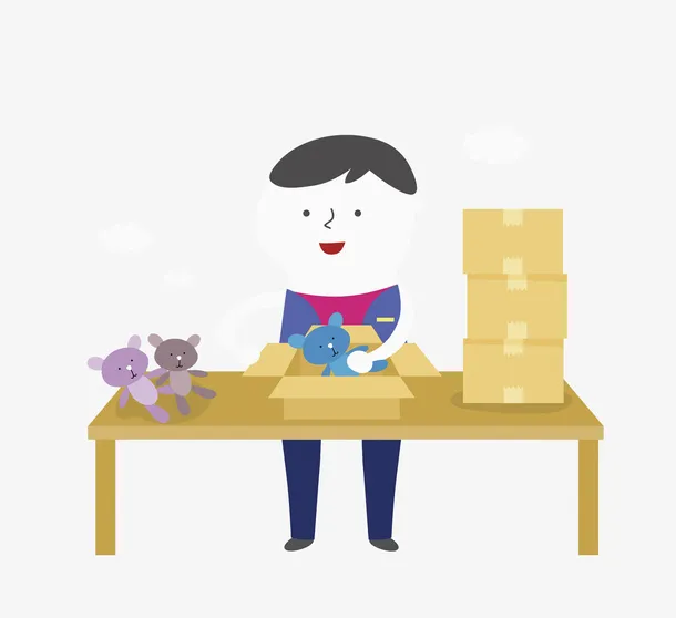 快递打包员PNG免抠