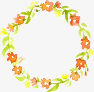 水彩的花环免抠