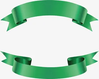 绿色缎带标题框免抠
