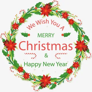 矢量图圣诞花环装饰免抠