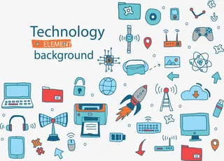 卡通电子科技设备免抠